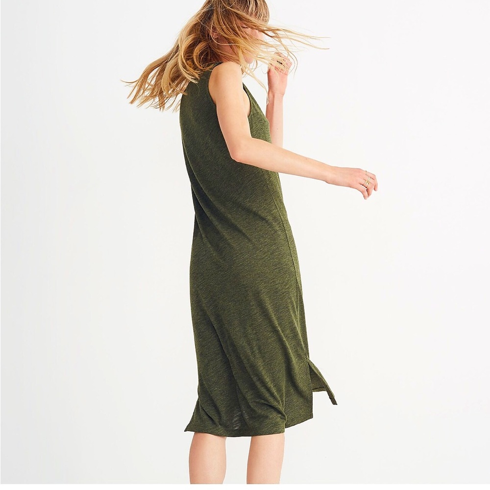 Madewell V-Neck Jersey Tank Dress, Green